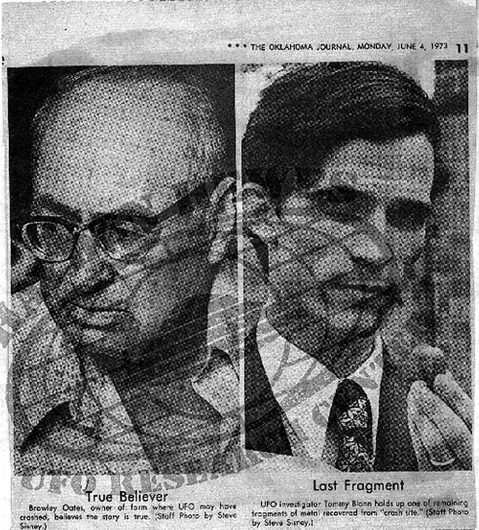 Historical newspaper clipping related to the Aurora investigation